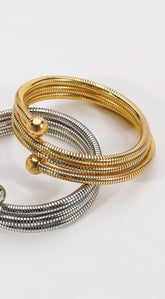 Sia Metal Wrap Flexible Bangle Bracelet - Gold